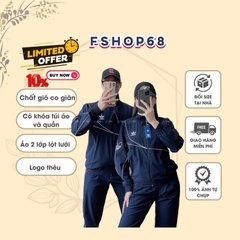 Bộ Quần Áo thể thao Adidas M8, bộ đôi nam nữ chất gió cấp Gió 2 lớp Có Lót Lưới Chất Mềm, Túi Có Khóa set Thu Đông vnxk