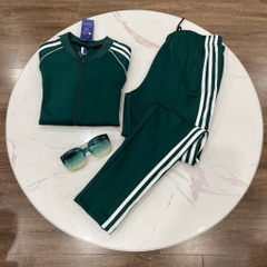 Bộ Thể Thao Nữ Adidas cổ bomber BTWM3 Chất Nỉ Umi Hàng Đẹp Loại 1, túi quần áo đều có khóa, set bo thu dong vnxk cao cap
