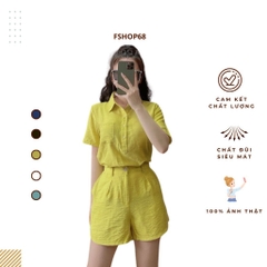 Bộ đũi sơ mi sóc hè Mialuci, ,có thể tách áo mặc đi làm giá quá hời ạ, chất đũi mát, ít nhăn HÀNG CHÍNH HÃNG DW2