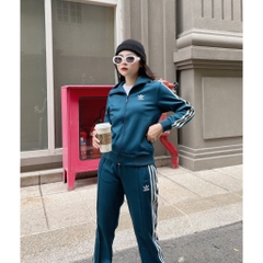Đồ bộ Thể thao Nữ Adidas BTWM9  chất umi quần ống xuông, Cổ bẻ 3 sọc không xù chất thoải mái dễ chịu, set thu đông vnxk