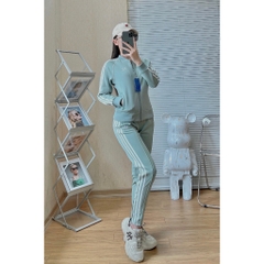 Bộ Thể Thao Nữ Adidas cổ bomber BTWM3 Chất Nỉ Umi Hàng Đẹp Loại 1, túi quần áo đều có khóa, set bo thu dong vnxk cao cap