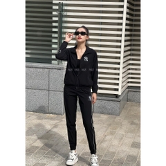 Bộ quần áo thể thao nữ MLB chất gió cao cấp co giãn, áo 2 lớp lót lưới, set thu đông vnxk CAO CẤP, 100% tự chụp BGWM6