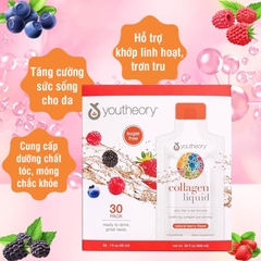 [Chính Hãng] Collagen Nước Youtheory Collagen Liquid Berry Flavor Hộp 30 gói x 30ml - Mỹ