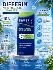 SỮA RỬA MẶT GIẢM MỤN TẠO BỌT DIFFERIN ACNE FOAMING CLEANSER 10% BENZOYL PEROXIDE 148ML CỦA MỸ