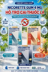 KẸO CAO SU HỖ TRỢ CAI THUỐC LÁ NICORETTE GUM 4MG CỦA MỸ (CÓ 3 HƯƠNG VỊ)