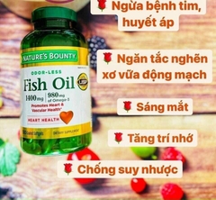 Hàng Mỹ Dầu cá Fish Oil Omega 3 Nature's Bounty 1000mg/250 viên