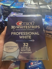 ĐÈN VÀ 38 Miếng dán trắng răng Crest 3D Whitestrips Professional White + Whitening Light (32 Levels)