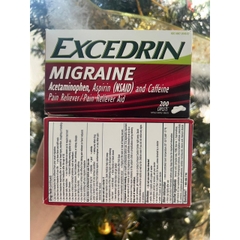 Hộp Excedrin Migraine 200 viên của Mỹ giảm đau đầu