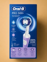 Bàn Chải Đánh Răng Điện Oral-B PRO 500+ Dòng Cao Cấp (Tặng Kèm 2 Đầu Bàn Chải)