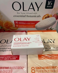 Lốc 16 cục  Xà bông cục OLAY mẫu mới chính hãng mỹ - hương đào và dâu 106gr