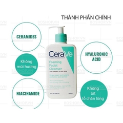Sữa Rửa Mặt CeraVe Foaming Facial Cleanser Màu Xanh Ngọc dành cho da dầu/ thiên dầu - 355ml -mỹ Sữa Rửa Mặt CeraVe Foaming Facial Cleanser Màu Xanh Ngọc dành cho da dầu/ thiên dầu - 355ml -mỹ