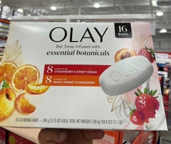 Lốc 16 cục  Xà bông cục OLAY mẫu mới chính hãng mỹ - hương đào và dâu 106gr