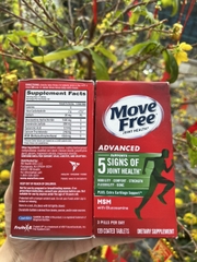 Mẫu mới Move Free Advanced Plus MSM Glucosamine Chondroitin120 viên chính hãng Mỹ