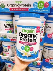 Bột đạm thực vật hữu cơ hương VANI 1200g, 1.2kg Orgain Organic Protein Plant Based Protein Powder[Hàng Mỹ]