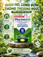 VIÊN UỐNG GIẢM HO, LONG ĐỜM, THÔNG THOẢNG NGỰC MUCINEX DM MAXIMUM STRENGTH 12 HOUR HỘP 42 VIÊN CỦA MỸ