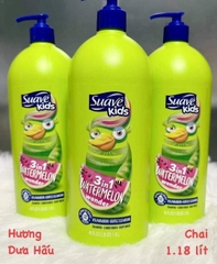 CHAI LỚN 1.18L Sữa Tắm Gội Suave Kids Cho Bé 3 Trong 1 Hương DƯA HẤU