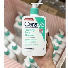 Sữa Rửa Mặt CeraVe Foaming Facial Cleanser Màu Xanh Ngọc dành cho da dầu/ thiên dầu - 355ml -mỹ Sữa Rửa Mặt CeraVe Foaming Facial Cleanser Màu Xanh Ngọc dành cho da dầu/ thiên dầu - 355ml -mỹ