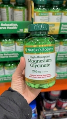 [HÀNG MỸ] Viên Uống Bổ Sung Magie Hấp Thu Cao Nature's Bounty Magnesium Glycinate 240mg (Lọ 180 Viên)