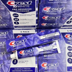 KEM ĐÁNH RĂNG CREST 3D WHITE PRO ADVANCED WHITENING LỐC 5 TUÝP CỦA MỸ
