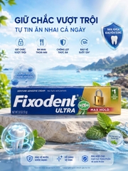 [HÀNG MỸ] Kem Dán Hàm Giả Fixodent Ultra Max Hold Hương Bạc Hà Scope (Tuýp 51g / 1.8 OZ)