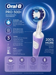 Bàn Chải Đánh Răng Điện Oral-B PRO 500+ Dòng Cao Cấp (Tặng Kèm 2 Đầu Bàn Chải)