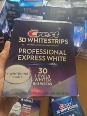 ĐÈN VÀ 38 Miếng dán trắng răng Crest 3D Whitestrips Sensitive & Gentle + Whitening Light