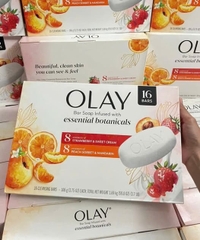 Lốc 16 cục  Xà bông cục OLAY mẫu mới chính hãng mỹ - hương đào và dâu 106gr