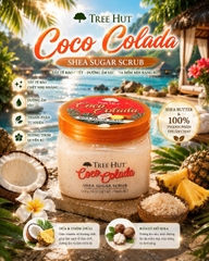 ✨ TẨY TẾ BÀO CHẾT BODY ĐƯỜNG DƯỠNG ẨM TREE HUT SHEA SUGAR BODY SCRUB HŨ 510G CỦA MỸ