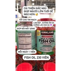 Dầ.u c.á hồi Alaska Kirkland Signature™ Wild Alaskan Fish Oil 1400mg 230 viên. DATE 10/25