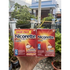 🚭 KẸO CAO SU HỖ TRỢ CAI THUỐC LÁ NICORETTE GUM CINNAMON SURGE 2MG (VỊ QUẾ BÙNG NỔ) CỦA MỸ