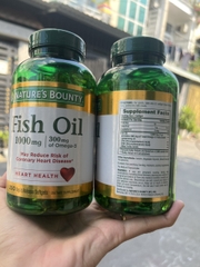 Hàng Mỹ Dầu cá Fish Oil Omega 3 Nature's Bounty 1000mg/250 viên
