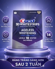 [LEVEL 18 - 14 LẦN DÁN] Miếng dán trắng răng Crest 3D Whitestrips Ageless Whitening - Bản Mỹ 28 miếng