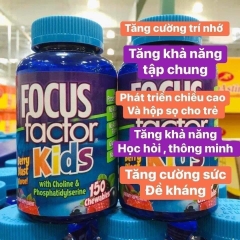 [Chính Hãng] Kẹo Nhai Hỗ Trợ Trí Não Cho Bé Focus Factor Fof Kids 150 Viên Của Mỹ
