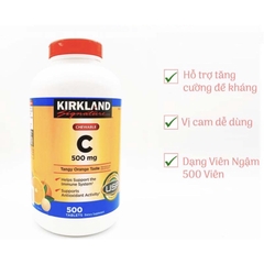 Kẹo ngậm bổ sung Vitamin C Kirkland Signature Vitamin C 500mg 500 viên