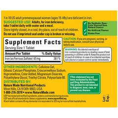 Có bill Viên Sắt Nature Made Iron 65mg. 365 viên