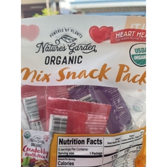 Hạt hữu cơ sấy khô Nature's Garden Organic Trail Mix Snack Packs 816g|Tăng cường năng lượng, Tốt cho tim mạch, Giàu Omega-3