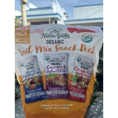 Hạt hữu cơ sấy khô Nature's Garden Organic Trail Mix Snack Packs 816g|Tăng cường năng lượng, Tốt cho tim mạch, Giàu Omega-3