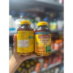 Viên Uống Hỗ Trợ Xương Khắc Khỏe Nature Made Calcium Magnesium Zinc Với D3 (Chai 300 Viên)
