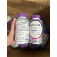 VIÊN UỐNG BỔ SUNG VITAMIN TỔNG HỢP CHO PHỤ NỮ TRÊN 50 TUỔI CENTRUM SILVER WOMEN 50+ HỘP 200 VIÊN CỦA MỸ