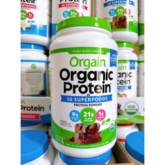 Bột đạm thực vật hữu cơ socola 1200g, 1.2kg Orgain Organic Protein Plant Based Protein Powder chocolate