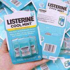 VỈ 3 HỘP Miếng Ngậm Thơm Miệng Diệt Khuẩn LISTERINE COOL MINT