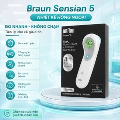 Nhiệt kế trán thông minh Braun Sensian™ 5 Bản Mỹ - Chuẩn y khoa, đo không tiếp xúc