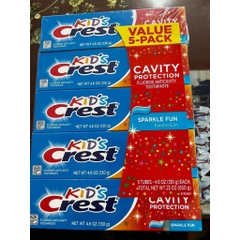 Bộ 5 Tuýp Kem Đánh Răng Trẻ Em Kid's Crest Cavity Protection Sparkle Fun
