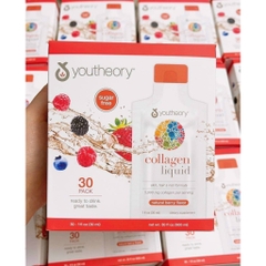 [Chính Hãng] Collagen Nước Youtheory Collagen Liquid Berry Flavor Hộp 30 gói x 30ml - Mỹ