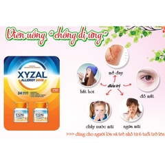 VIÊN UỐNG HỖ TRỢ DỊ ỨNG XYZAL ALLERGY 24HR 5MG 55 VIÊN CỦA MỸ