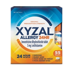 VIÊN UỐNG HỖ TRỢ DỊ ỨNG XYZAL ALLERGY 24HR 5MG 55 VIÊN CỦA MỸ