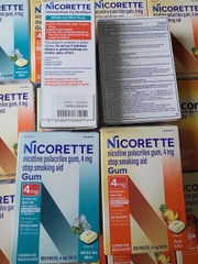 Kẹo cai thuốc Nicorette Gum Fruit Chill 4mg 100 viên