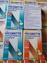Kẹo cai thuốc Nicorette Gum Fruit Chill 4mg 100 viên