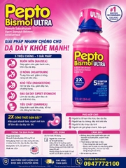 Siro Pepto Bismol Ultra – Công Thức Đậm Đặc Gấp 2 Lần, Làm Dịu Dạ Dày Tức Thì (Chai 354ml)