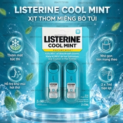 Xịt Thơm Miệng Listerine Cool Mint Pocketmist - Hơi Thở Thơm Mát Tức Thì, Tự Tin Giao Tiếp (Lốc 2 Chai)